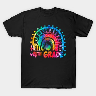 Rainbow Hello 4th Grade Teacher Back To School T-Shirt